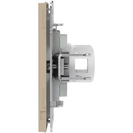 Розетка компьютерная 2-м KANT RJ45 кат.6A без шторки ванильн. марципан DKC 7015674