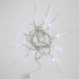 Гирлянда &amp;quot;Айсикл&amp;quot; (бахрома) &amp;quot;Сосульки&amp;quot; 1.5х0.25м LED бел. провод прозр. Neon-Night 303-068