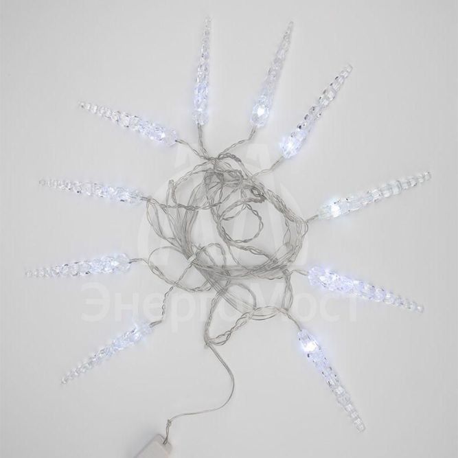 Гирлянда &amp;quot;Айсикл&amp;quot; (бахрома) &amp;quot;Сосульки&amp;quot; 1.5х0.25м LED бел. провод прозр. Neon-Night 303-068