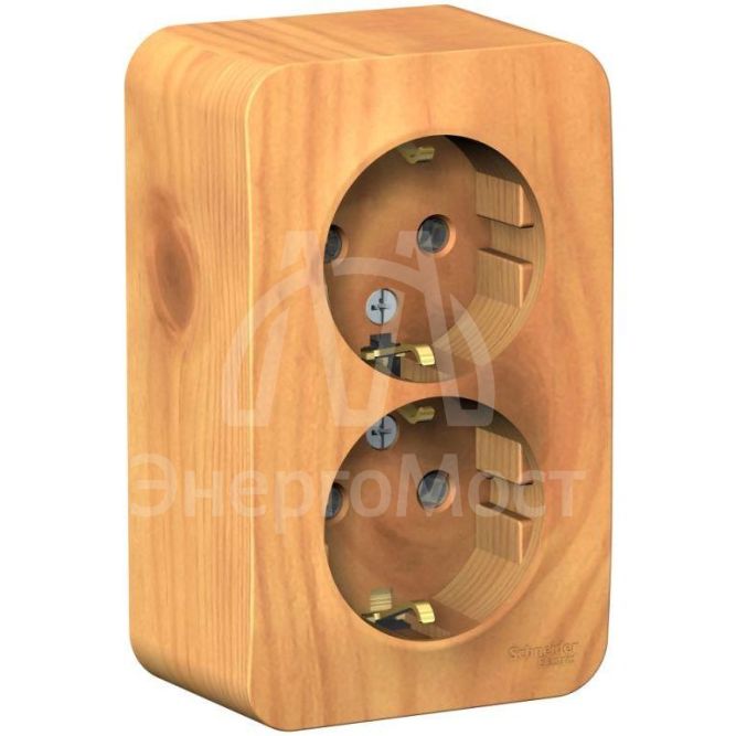 Розетка 2-м ОП BLANCA 16А 250В без шторок с заземл. изол. пласт. ясень SchE BLNRA010215