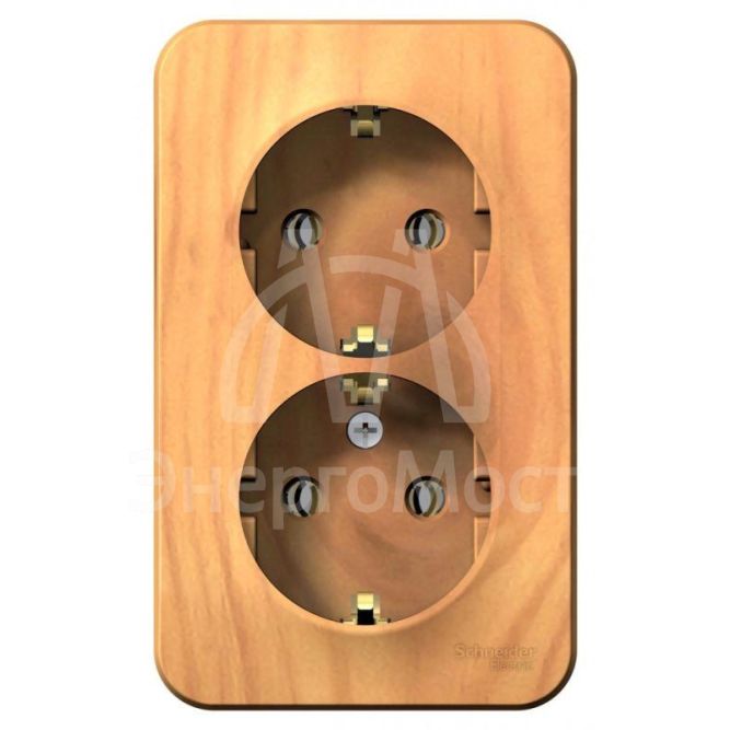 Розетка 2-м ОП BLANCA 16А 250В без шторок с заземл. изол. пласт. ясень SchE BLNRA010215