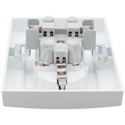 Розетка 2-м СП Минск 16А защ. шторки с заземл. бел. Basic EKF ERR16-128-100