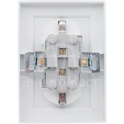 Розетка 2-м СП Минск 16А защ. шторки с заземл. бел. Basic EKF ERR16-128-100