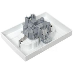 Розетка 2-м СП Минск 16А защ. шторки с заземл. бел. Basic EKF ERR16-128-100