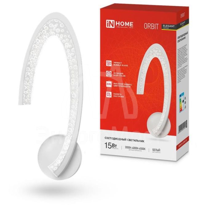 Светильник светодиодный ELEGANT ORBIT STEP COLOR 15Вт 3000-6500К 1200лм 230В бел. IN HOME 4690612051451