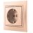 Розетка 1-м СП Мира защ. шторки с заземл. свет. корич. перламутр LEZARD 701-3131-124