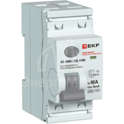 Выключатель дифференциального тока 2п 40А 30мА тип A 6кА ВД-100N электромех. PROxima EKF E1026MA4030