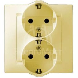 Розетка 2-м СП Simon15 с заземл. сл. кость Simon 1590459-031