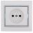Розетка 1-м СП Мира 16А IP20 без заземл. керам. бел./сер. LEZARD 701-0215-121
