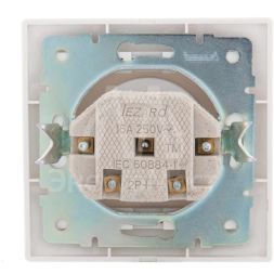 Розетка 1-м СП Мира 16А IP20 без заземл. керам. бел./сер. LEZARD 701-0215-121