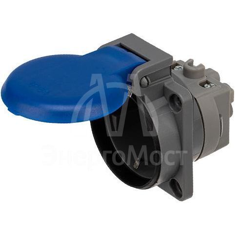 Розетка влагозащ. с крышкой с/з скрытая установка16А IP54 каучук Rexant 111-008