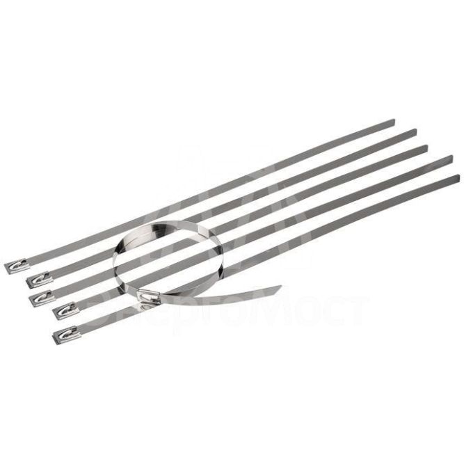 Хомут кабельный 4.6х300 сталь серебр. (уп.50шт) Rexant 07-0308