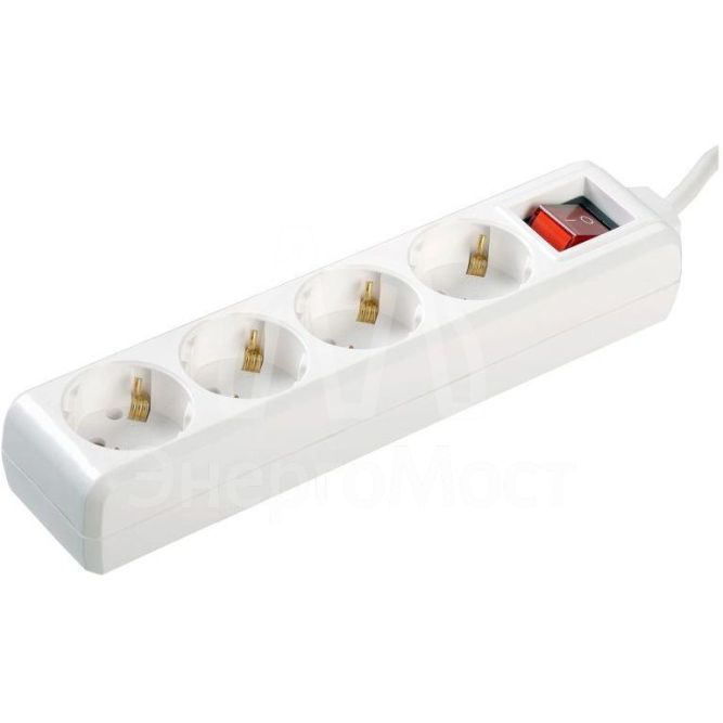 Удлинитель 4х1.5м с заземл. 16А IP20 У04К с выкл. ПВС 3х1 IEK WYP10-16-04-01-ZK-17