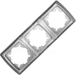 Рамка 3-м Маргарита горизонт. серебр. UNIversal МР003Г-S