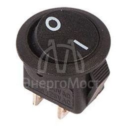 Выключатель клавишный 250В 6А (2с) ON-OFF круглый черн. Micro (RWB-105; SC-214) Rexant 36-2510