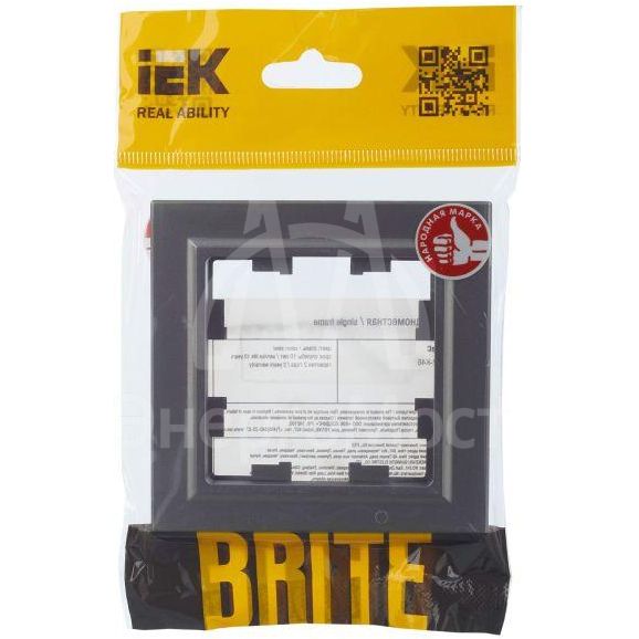 Рамка 1-м BRITE РУ-1-БрС сталь IEK BR-M12-K46