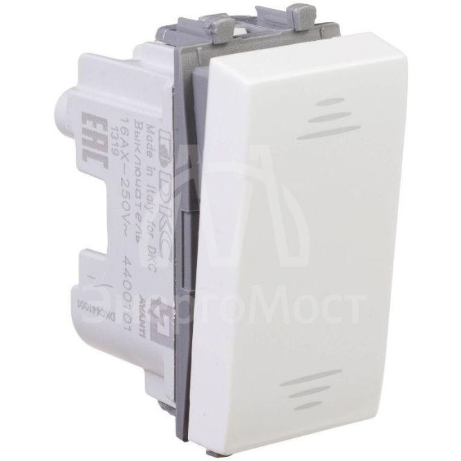 Выключатель модульный 1-кл. 1мод. Avanti &amp;quot;Белое облако&amp;quot; 16А IP20 бел. DKC 4400101