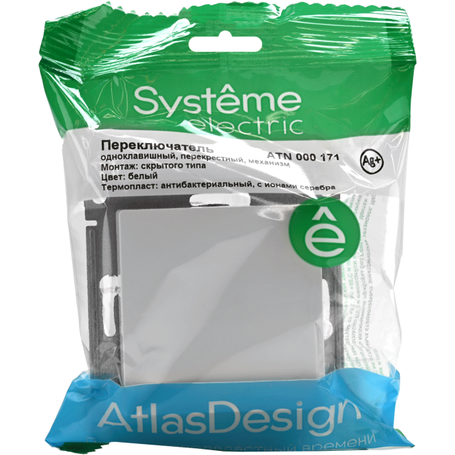 Механизм переключателя перекрестного 1-кл. СП AtlasDesign 10А IP20 (сх. 7) 10AX бел. SchE ATN000171