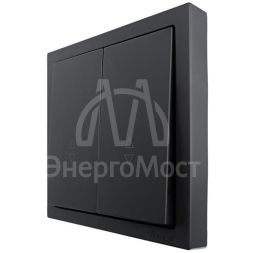 Выключатель проходной 2-кл. СП ZIMA IP20 10А безвинт. зажим черн. бархат LEZARD 704-4288-106QC