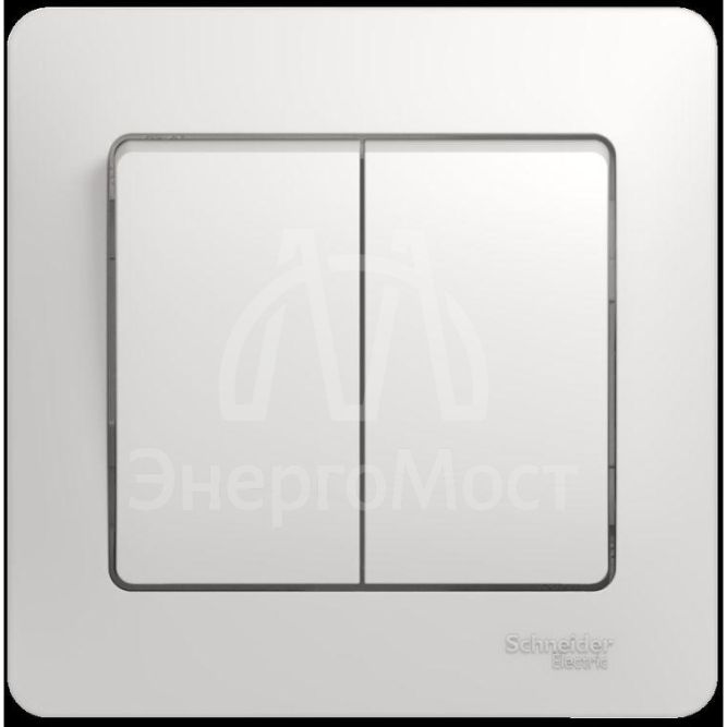 Выключатель 2-кл. СП Glossa 10А IP20 (сх. 5) 10AX в сборе бел. SchE GSL000152