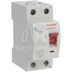 Выключатель дифференциального тока (УЗО) 2п (1P+N) 63А 300мА тип AC MDL100 YON MDL100-2P4-63-AC