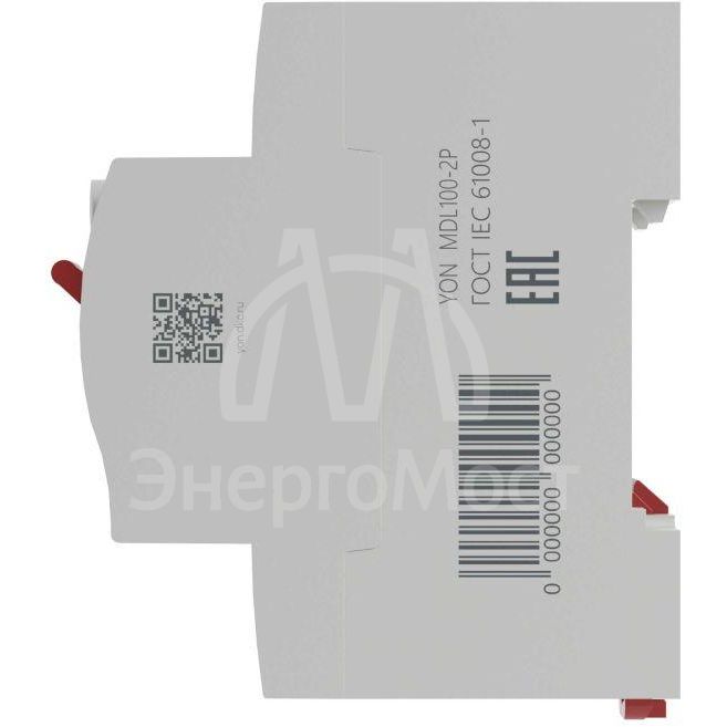 Выключатель дифференциального тока (УЗО) 2п (1P+N) 63А 300мА тип AC MDL100 YON MDL100-2P4-63-AC