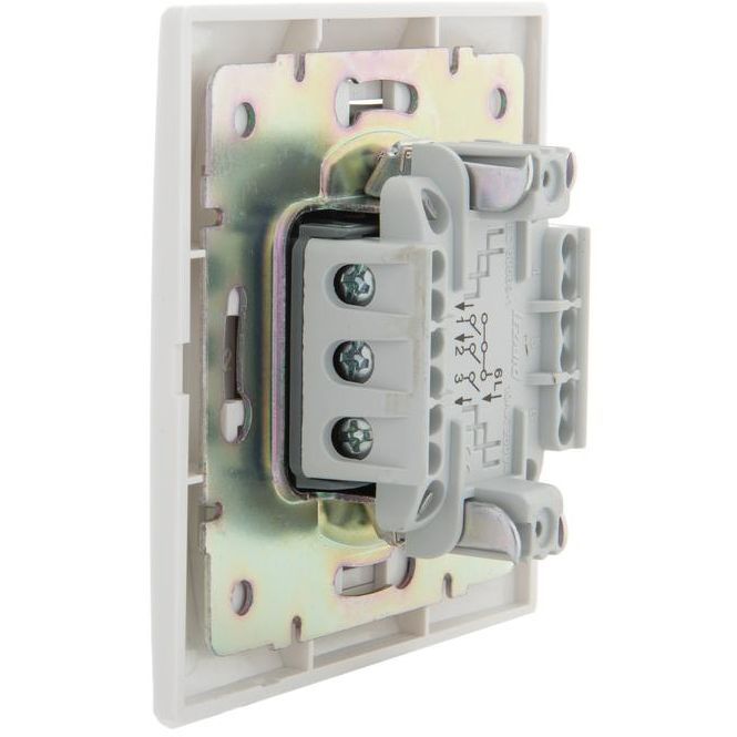 Выключатель 3-кл. СП Мира 10А IP20 с бел.вставкой бел. LEZARD 701-0202-109