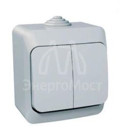 Выключатель 2-кл. ОП Этюд 10А IP44 10AX сер. SchE BA10-042C