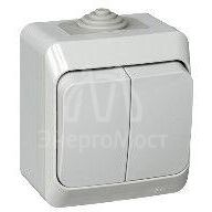 Выключатель 2-кл. ОП Этюд 10А IP44 10AX сер. SchE BA10-042C