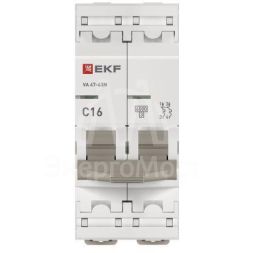 Выключатель автоматический модульный 2п C 16А 6кА ВА 47-63N PROxima EKF M636216C