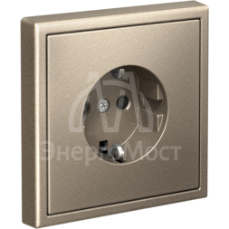 Розетка ArtGallery 16А с заземл. со шторками быстрозажим. клем. механизм шампань SE GAL000545S