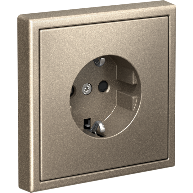 Розетка ArtGallery 16А с заземл. со шторками быстрозажим. клем. механизм шампань SE GAL000545S