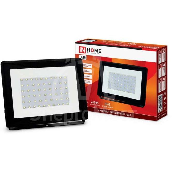 Прожектор светодиодный СДО-8 50Вт 230В 6500К 4750лм IP65 IN HOME 4690612030043