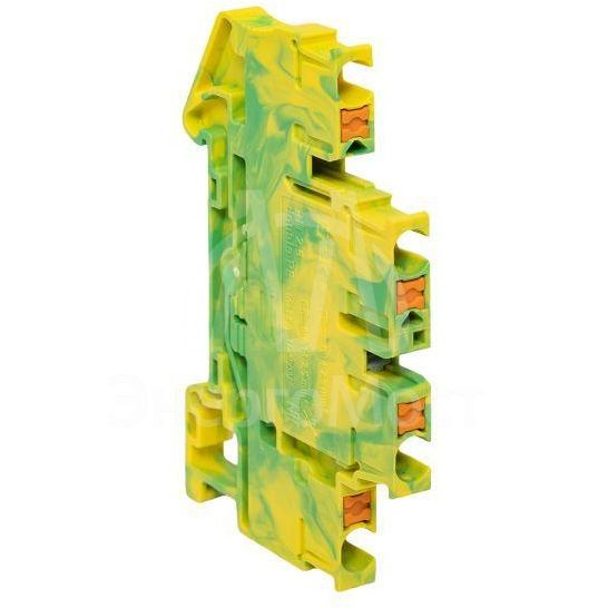 Колодка клеммная пружинная двухуровневая 2.5 Push-in земля EKF PIT-2.5-double-pe