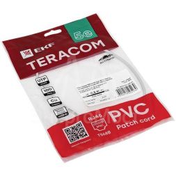 Патч-корд кат.5e (1Гбит/с) неэкранированный UTP оболочка PVC сер. (0.5м) TERACOM EKF TRC-5EUTP-PVC-05M-GY