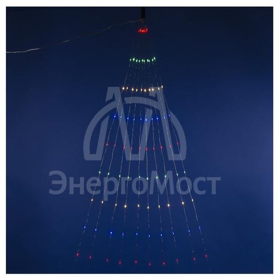 Гирлянда LED &amp;quot;Лучи росы&amp;quot; ULD-E0200-200/STA MULTI IP44 2м 10 нитей 200 диодов разноцвет. свет провод прозр. Uniel UL-00007284