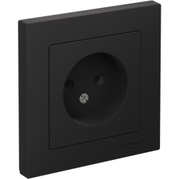 Розетка 1-м СП AtlasDesign 16А IP20 без заземл. в сборе карбон SE ATN001040