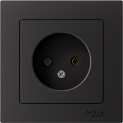 Розетка 1-м СП AtlasDesign 16А IP20 без заземл. в сборе карбон SE ATN001040