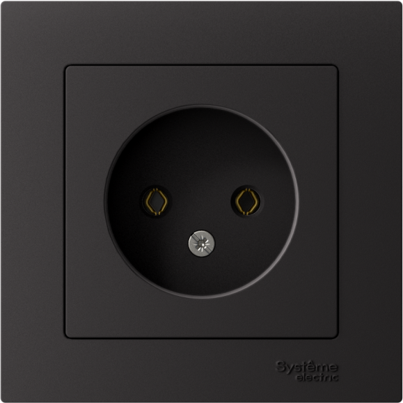 Розетка 1-м СП AtlasDesign 16А IP20 без заземл. в сборе карбон SE ATN001040