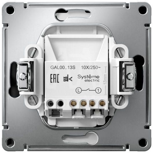 Выключатель 1-кл. ArtGallery 10AX с подсветкой быстрозажим. клем. механизм карбон SE GAL001013S