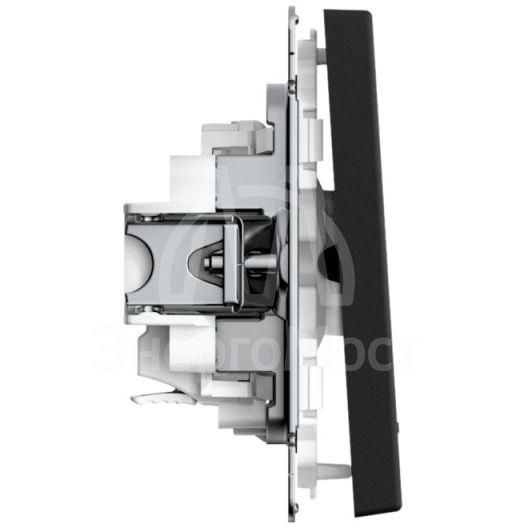 Выключатель 1-кл. ArtGallery 10AX с подсветкой быстрозажим. клем. механизм карбон SE GAL001013S