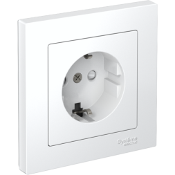 Розетка AtlasDesign 16А с заземл. защ. шторки быстрозажим. клем. в сборе бел. SE ATN000144S