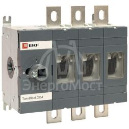 Рубильник 3п 315А без рукоятки управления TwinBlock PROxima EKF tb-s-315-3p