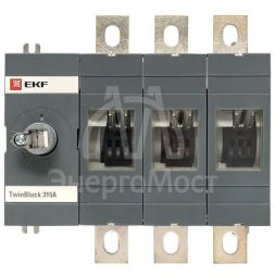 Рубильник 3п 315А без рукоятки управления TwinBlock PROxima EKF tb-s-315-3p