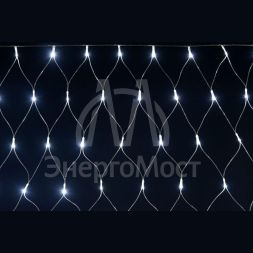 Гирлянда &amp;quot;Сеть&amp;quot; 1.5х1.5м 160LED бел. IP20 провод прозр. 230В с контроллером 8 режимов IEK LGDB410-2-160-L1-T-S-44