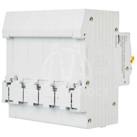 Выключатель автоматический дифференциального тока 4п C 50А 30мА тип AC 4.5кА АД-14 IEK MAD10-4-050-C-030