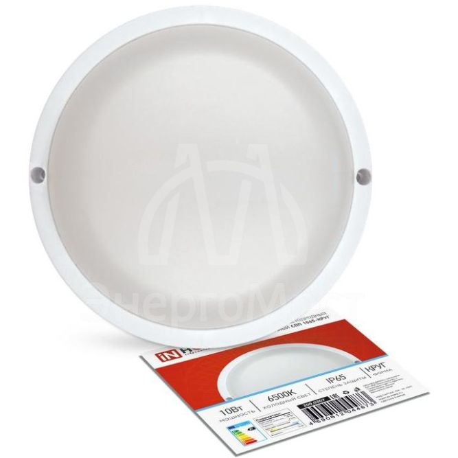 Светильник светодиодный герметичный СПП 1065-КРУГ 10Вт 6500К 900лм IP65 140мм IN HOME 4690612044873