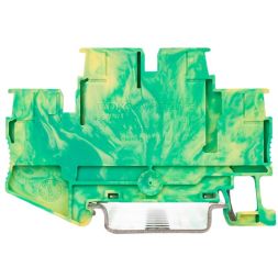 Клемма заземления двухуровневая зажим push-in 4 точки подключения 2.5 кв.мм DKC VPRTT-2.5-PE-YG