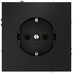 Розетка 1-м СП S70 16А с заземл. механизм черн. матов. Voltum VLS040108