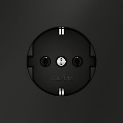 Розетка 1-м СП S70 16А с заземл. механизм черн. матов. Voltum VLS040108